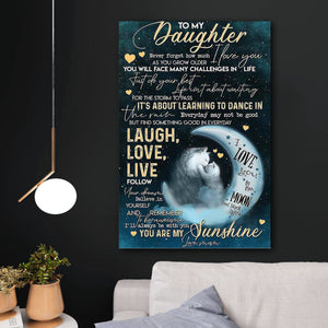 Mom To My Daughter Cat, Laugh Love Love 0.75 & 1.5 In Framed Canvas - Home Living, Wall Decor, Canvas Wall Art