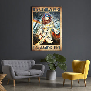 Eccentric Girl In The Forest - Stay Wild Gypsy Child Canvas- 0.75 & 1.5 In Framed - Home Decor, Wall Art