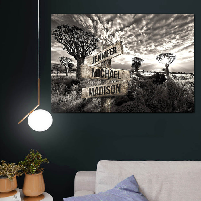 Wilderness Paradise Multi - Names Canvas - Street Signs Customized With Names Canvas