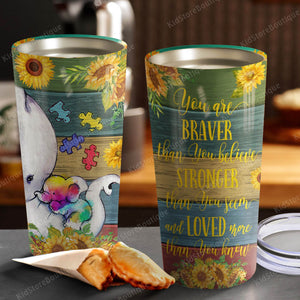 Baby Elephant Autism You Are Braver Than You Believe Stainless Steel Tumbler - Gift For Children
