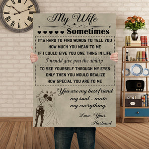 My Wife My Bestfriend My Soul- Mate My Everything 0.75 & 1.5 In Framed Canvas - Home Living, Wall Decor, Canvas Wall Art