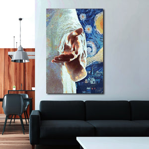 Give me your hand Christian Vertical Canvas, Jesus Canvas, Wall-art Canvas