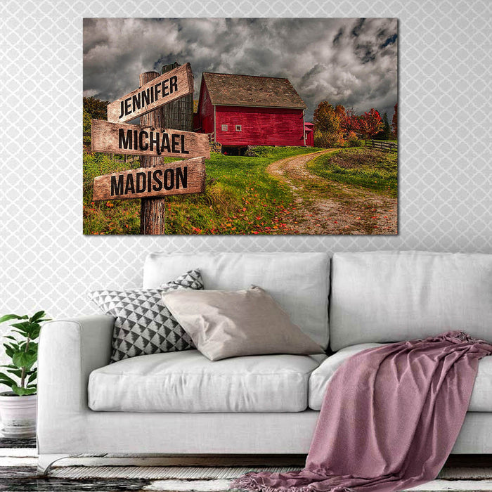 Personalized Home Barn Multi - Names Canvas - Street Signs Customized With Names Canvas