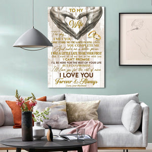 To My Wife I'll Love You For The Rest Of Mine Canvas - Gift For Wife - Canvas Wall Art - Family Quotes- Wall Decor, Canvas Wall Art