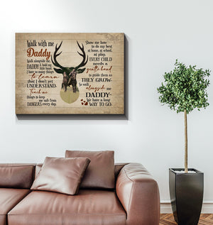Hunting - Father Gift Walk With Me Daddy - Canvas Wall Art - 0.75 & 1.5 In Framed -Wall Decor, Canvas Wall Art