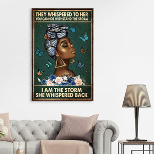 Afro Queen they whispered to her, Gift for Her Canvas, Wall-art Canvas