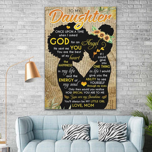 Afro To My Daughter You'll Always Be My Little Girl Love Mom, Gift for Daughter Canvas