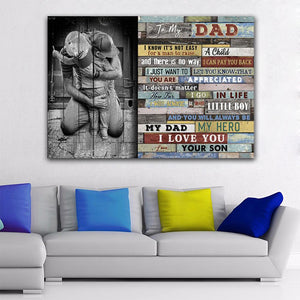 Awesome Family Gift For Dad From Son - It Doesn't Matter How Far I Go In Life Canvas