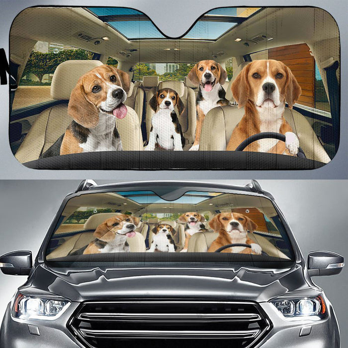 Beagle Family Car Sunshade