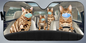 Bengal Cats Family, Halloween Car Sunshade
