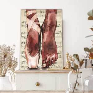 Ballet Dancer Feet On The Sheet Music, Gift for Her Canvas