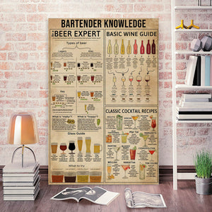 Bartender Knowledge Be A Beer Expert Canvas