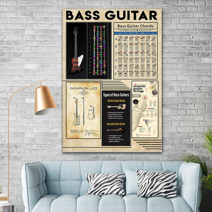 Bass Guitar, Music lover Canvas, Wall-art Canvas