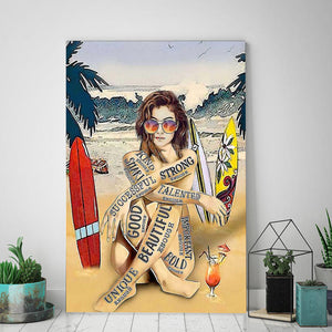 Beach Girl I Am Kind Smart Strong Successful Talented Good Beautiful, Gift for Her Canvas