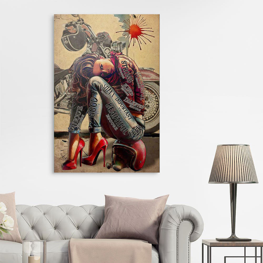 Biker Girl I Am Canvas Prints Canvas, Gift for Her Canvas