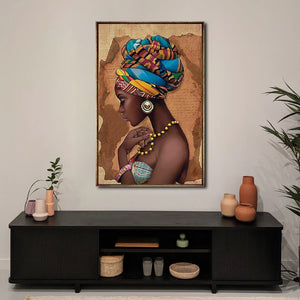 Black Girl African American Culture Afro, Gift for Her Canvas