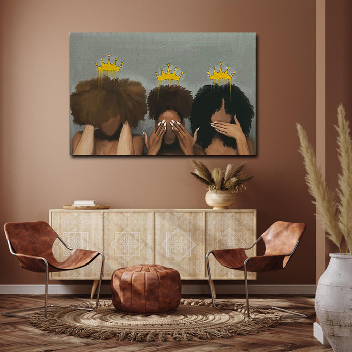 Black Queen, Black Girls With Crowns, Gift for Her Canvas