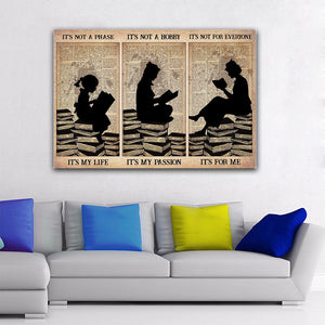 Book Girl It's not a phase it's my life It's not a hobby it's my passion, Gift for Her Canvas