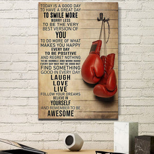 Boxing Today Is A Great Day To Smile More Worry Less Canvas Prints, Boxing lover Canvas