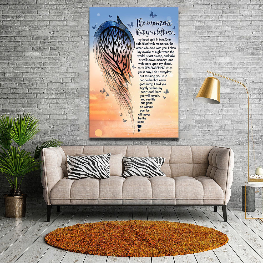 Butterfly The Moment That You Left Me, Angel Wings, Gift for Couple Canvas