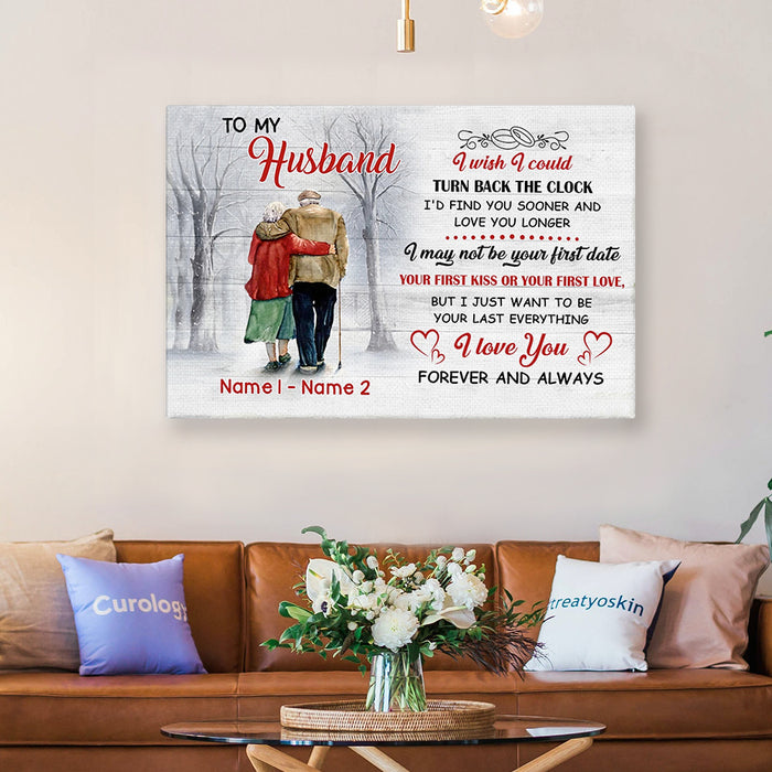 To my Husband, I love You forever and always, Couple Canvas, Personalized Canvas