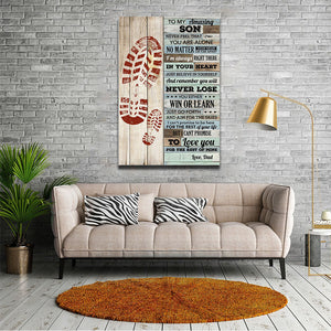 Canvas For Son, Son Canvas, To My Amazing Son Never Feel That You Are Alone No Matter How Near Or Far Apart Canvas