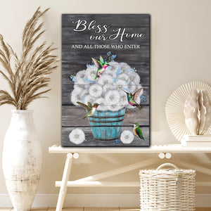 Bless Our Home and all those who enter, Wall-art Canvas