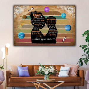 To my brave Son, You are my sunshine, Gift for Son Canvas, Personalized Canvas