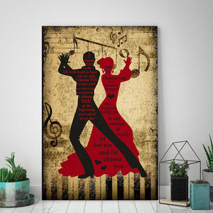 Choose You To Do Life With Hand In Hand, Side By Side, Couple Canvas, Dancing Canvas