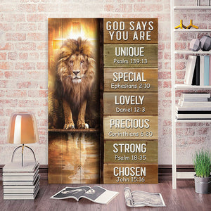 Christian Lion Canvas, Amazing Lion, God Says You Are Canvas
