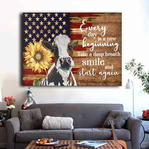 Cow Canvas Prints Every Day Is A New Beginning