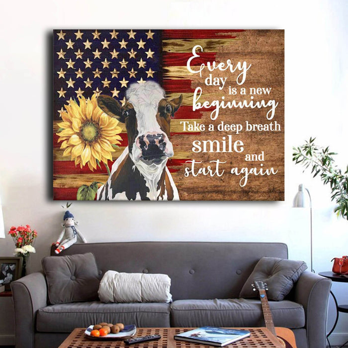 Cow Canvas Prints Every Day Is A New Beginning