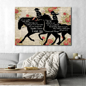 Cowboy And Cowgirl Dictionary Canvas, Couple Canvas