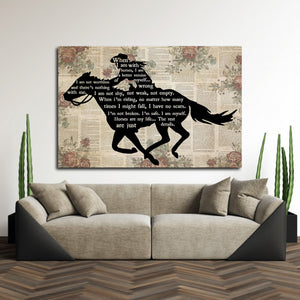 Cowgirl Riding Horse - When I Am With Horse, I Am A Better Version Of Myself, Cowgirl Canvas, Gift for Her