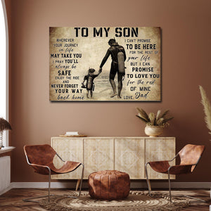 Dad And Son Diving - Wherever Your Journey In Life, May Take You, I Pray You'll Always Be Safe, Gift for Son Canvas