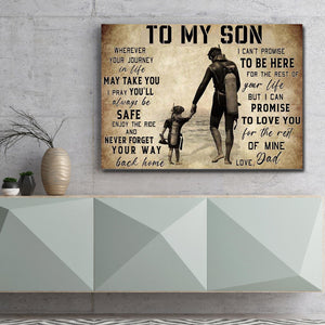Dad And Son Diving - Wherever Your Journey In Life, May Take You, I Pray You'll Always Be Safe, Gift for Son Canvas