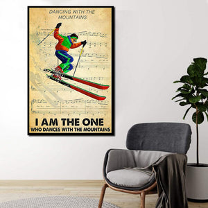 Dances With Mountains Skiing Canvas, Music Canvas