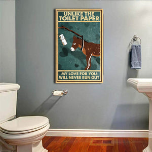 Donkey - Unlike The Toilet Paper My Love For You Will Never Run Out, Donkey lover Canvas, Funny Canvas