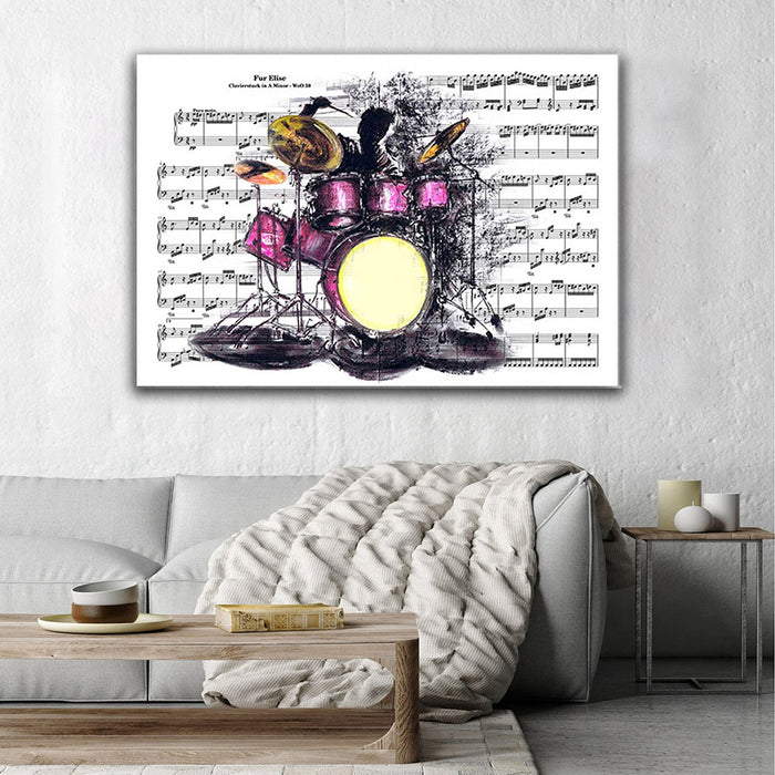 Drummer Poster - Fur Elise, Drum Lover, Music Sheet Canvas, Wall-art Canvas