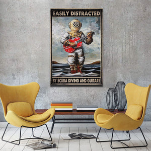 Easily distracted by scuba diving and guitars, Music Canvas, Wall-art Canvas