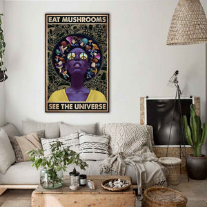 Eat Mushrooms See The Universe, Gift for Her Canvas, Wall-art Canvas