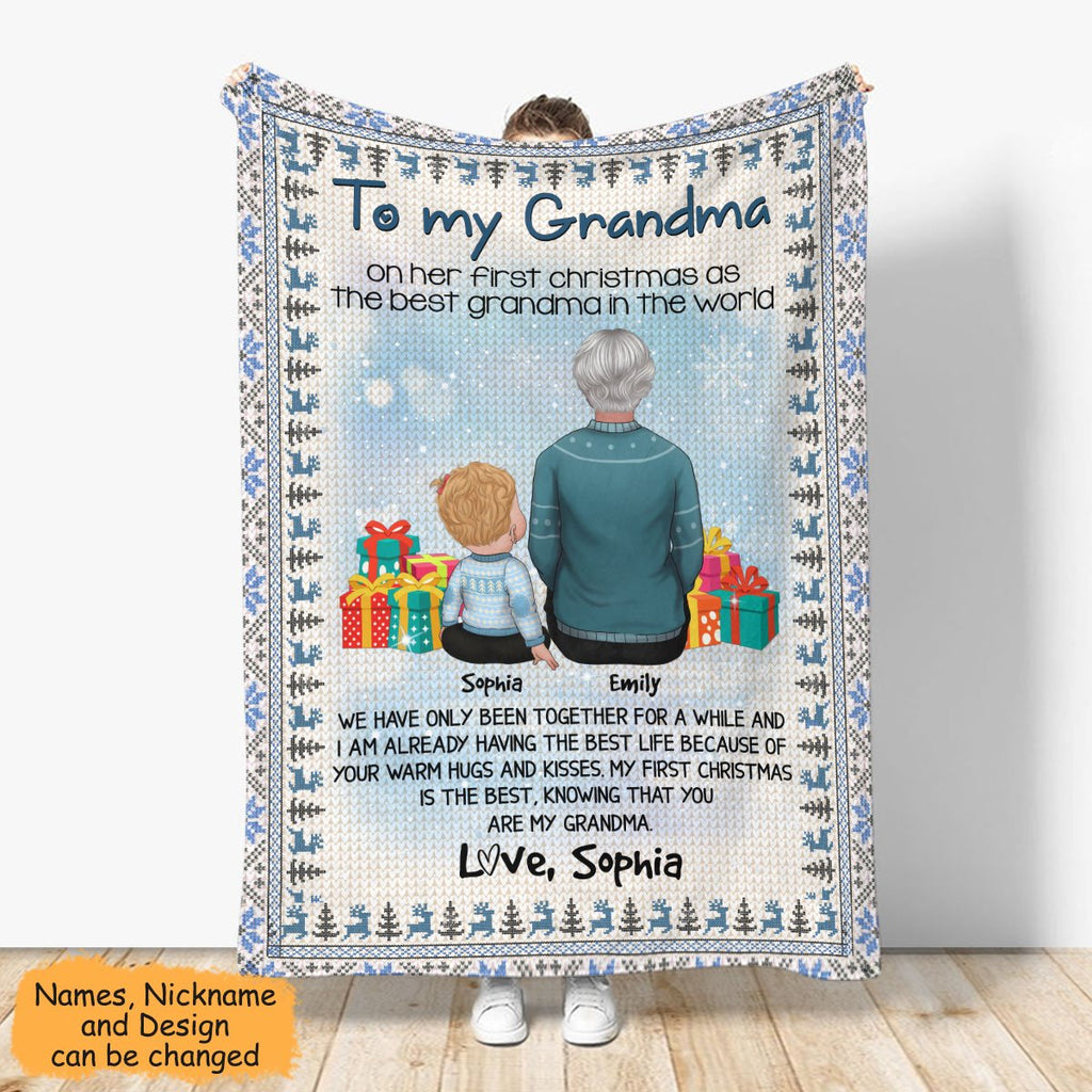 To my Grandma, on her first Christmas as the best Grandma in the world, Personalized Blanket