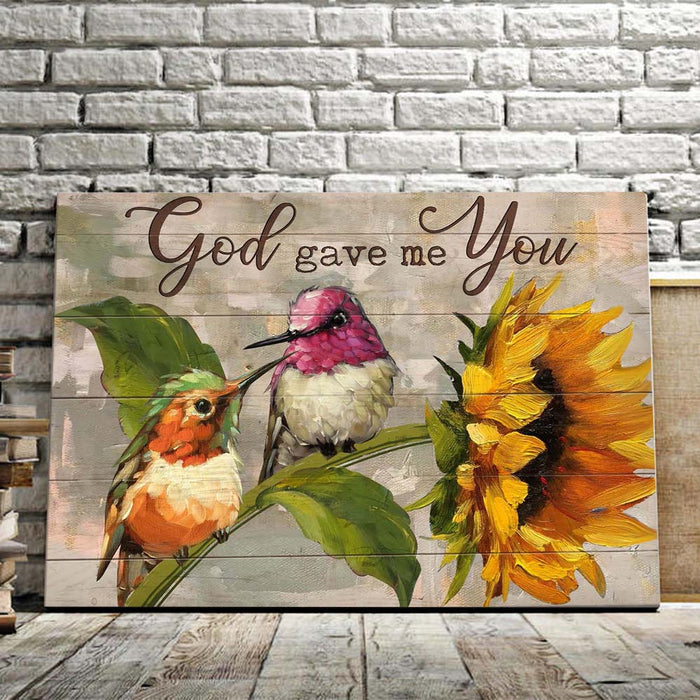 God gave me You, Birds and Sunflower Canvas, God Canvas