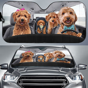 Goldendoodle Family Car Sunshade