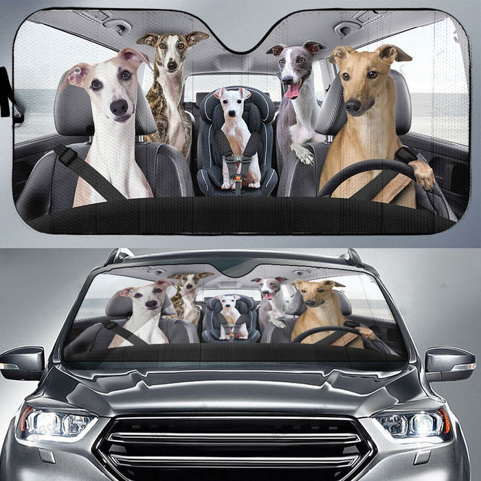 Greyhounds Family Car Sunshade