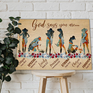 Gardening God Says You Are, Gift for Her Canvas, Wall-art Canvas