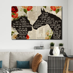 Girl Loves Horse - You Are Not Just A Horse, You Are My Sanity, You Are My Happiness, Horse lover Canvas
