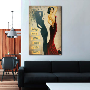 Girl Loves Music And Wine - Lose Your Mind, Find Your Soul, Gift for Her Canvas
