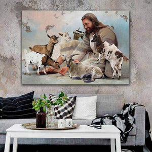 Goat God, Jesus Goat Lover Canvas, Wall-art Canvas