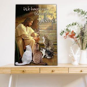 God Surrounded By Cat - We Have Been Blessed By Jesus Canvas, Cat lover Canvas